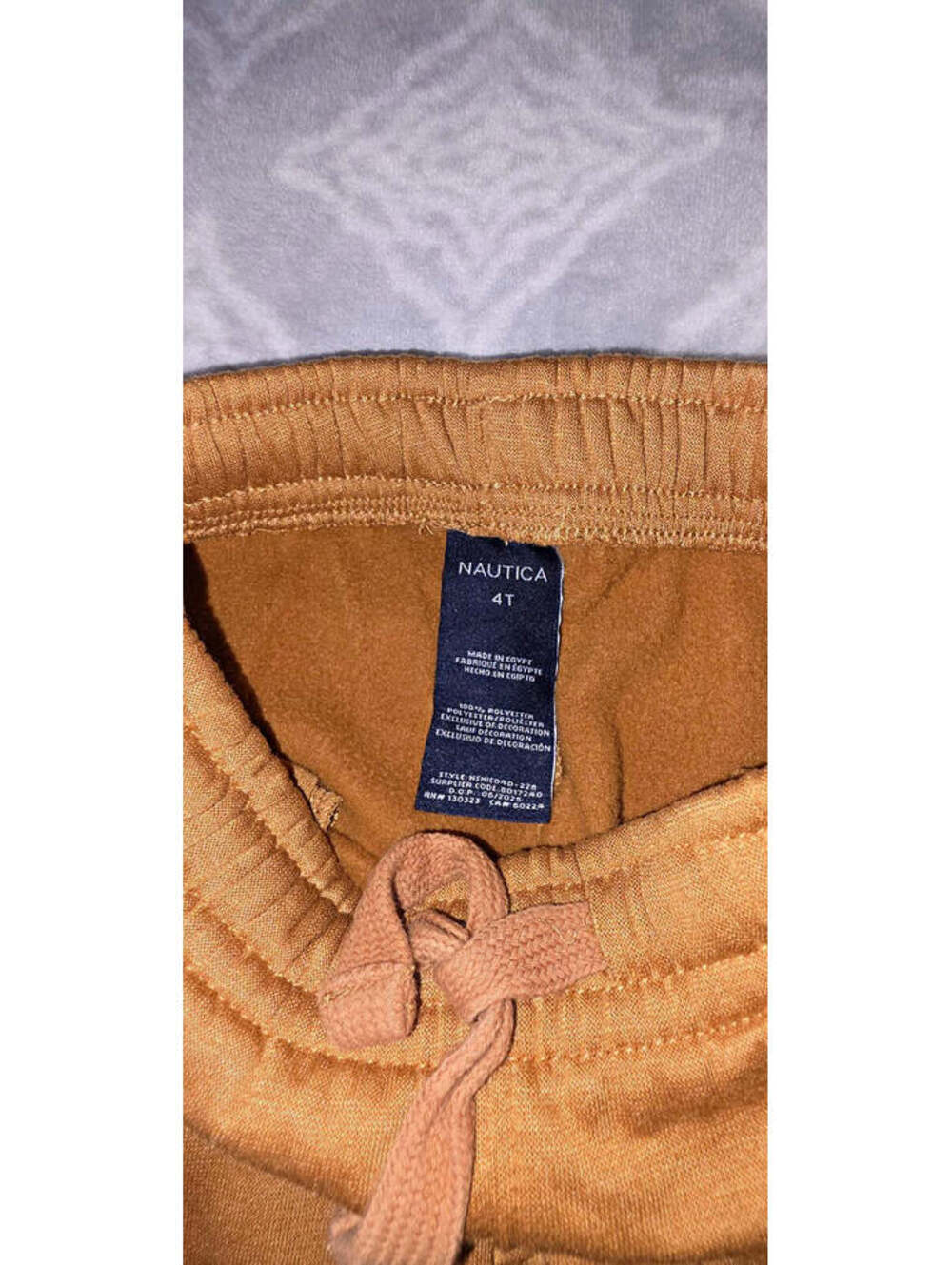 Nautica 4T Brown Solid Jogger Pull-On Pants Drawstring Elastic Waist